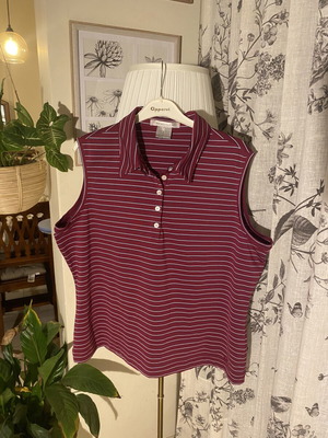 Nike Golf sleeveless women's polo shirt like new, size L, red and white