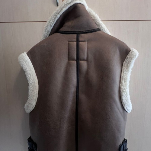 Zara shearling vest like new, size S, beige and brown