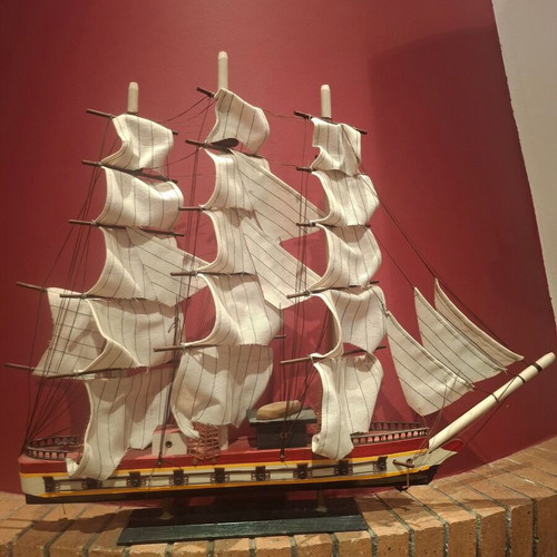 Wooden Decorative Sailing Ship like new, three-masted frigate