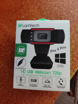Lamtech HD USB webcam 720p, μαύρη και πορτοκαλί