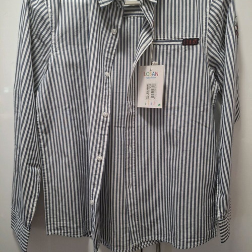 Losan striped shirt white blue new, size 12/152cm