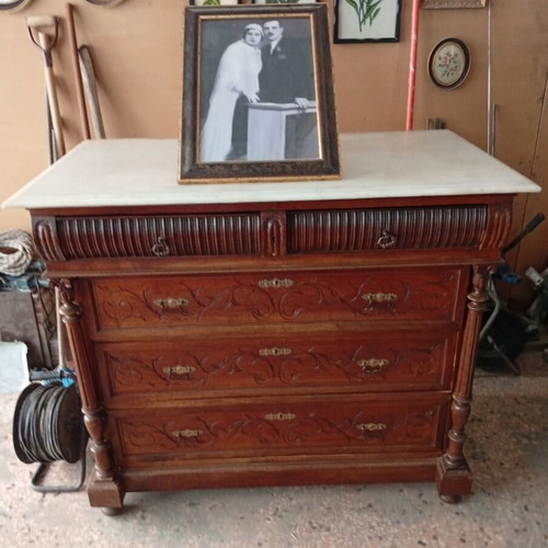 Vintage dresser like new with marble top 118x63 cm