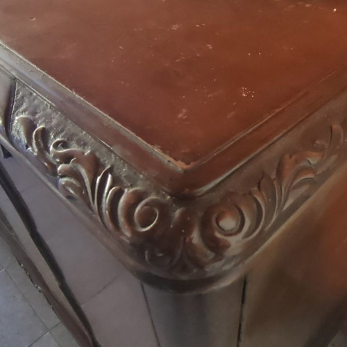 Table and buffet used, set