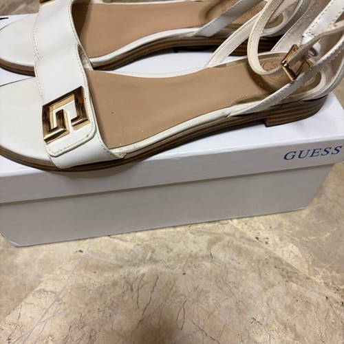 Guess Leather Sandals Used White Size 38