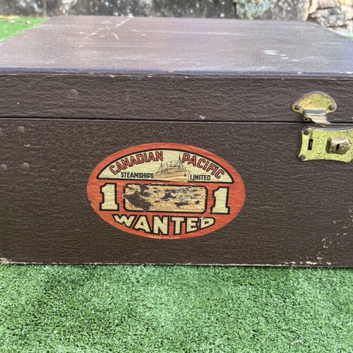 Wheary Aviatrix vintage hat box suitcase with Canadian Pacific Steamship label