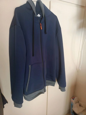 Hooded zip-up sweatshirt like new, blue 3XL