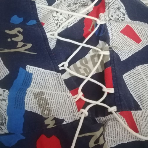 Pop-Art dress inspired by 60s, like new, colorful blue cotton