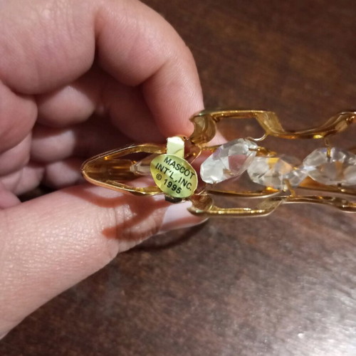 Gold-plated figurine with Swarovski dog shape new