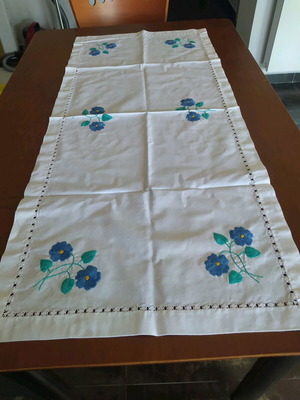 Handmade rectangular tablecloth like new 1.08x47
