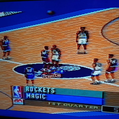 Sega Mega Drive II used console with two controllers and NBA LIVE 96