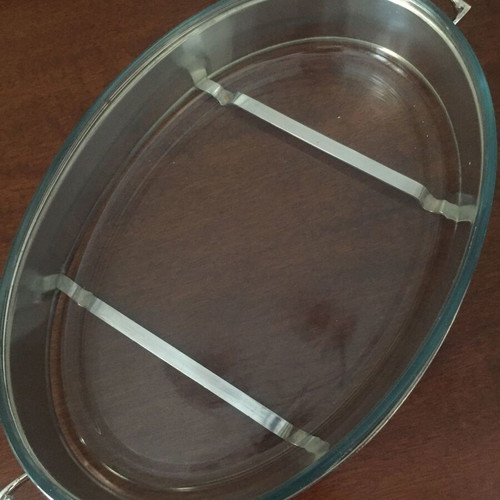 Luxury Silver-Plated Serving Dish with Integrated Pyrex Ovenproof Insert like new