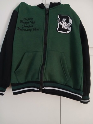 Zip-up hoodie used, green, size 134 cm, age 9 years