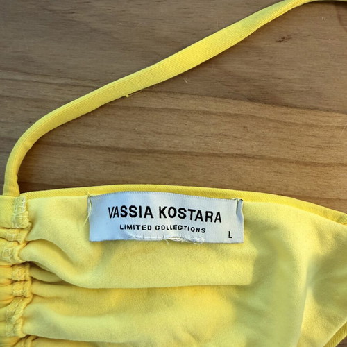 Vassia Kostara yellow bikini set like new, top large bottom medium