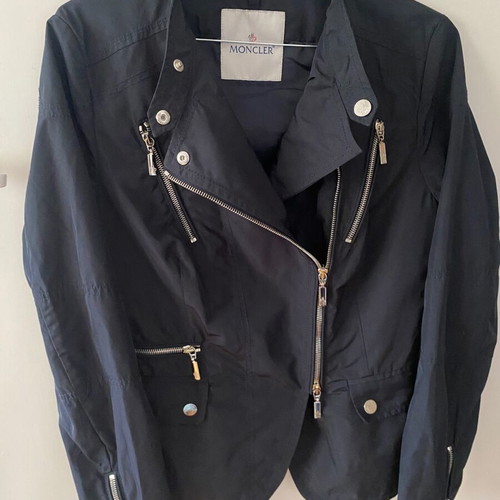 Moncler Grace women's biker jacket navy and black like new, size 2