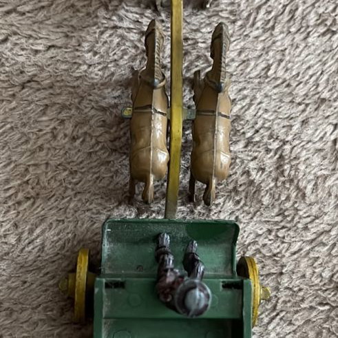 Carriage with horses and rider used, rare prewar model