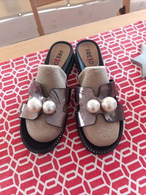 Women's sandals like new, black and grey, size 39