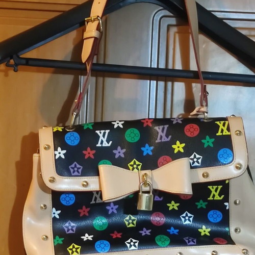 Shoulder bag new with multicolor monogram and many compartments