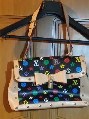 Shoulder bag new with multicolor monogram and many compartments