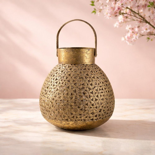 Metal lantern like new for tealight or flower vase