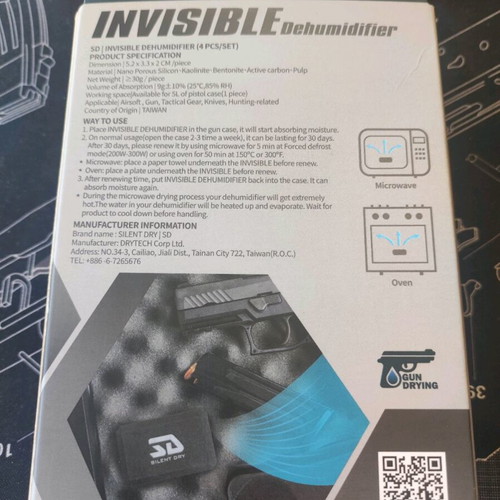 Invisible dehumidifier for pistol case new
