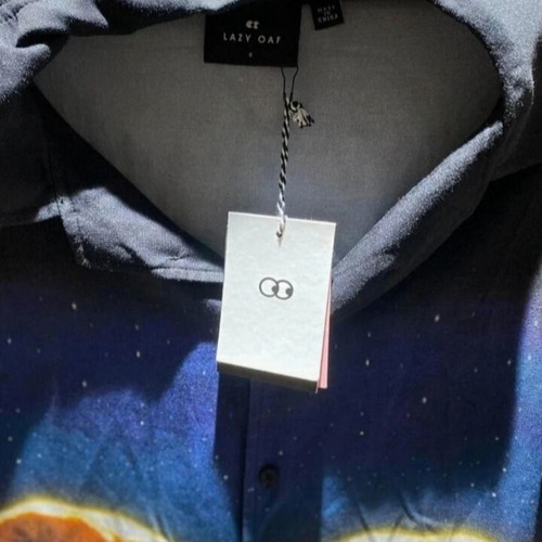 Lacy Oaf × E.T. bowling shirt new, size medium, blue multicolor