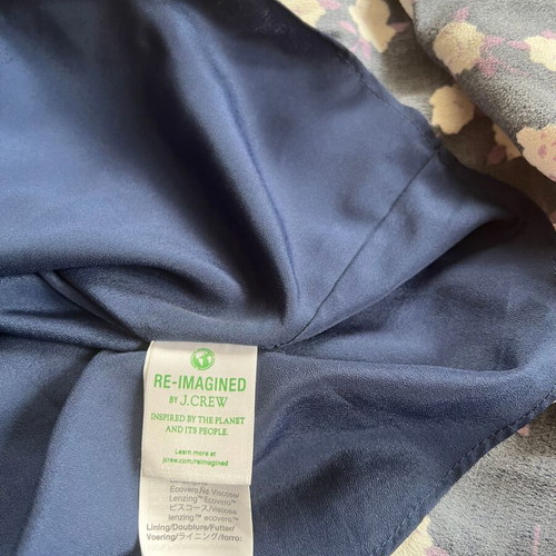 J. Crew Tie Neck Tiered Midi Dress like new, size S, blue