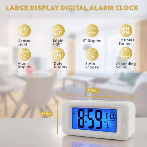 Plumeet Digital Alarm Clock like new with LCD display and night light