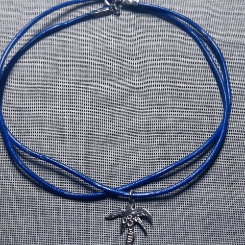 Africa Necklace Silver 925 with Leather Strap Handmade New