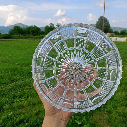 Glass bowl vintage fondantière unused