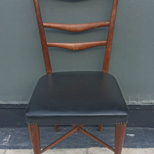 Καρέκλες τραπεζαρίας μεταχειρισμένες, πακέτο 3, δεκαετία 60, δερματίνη