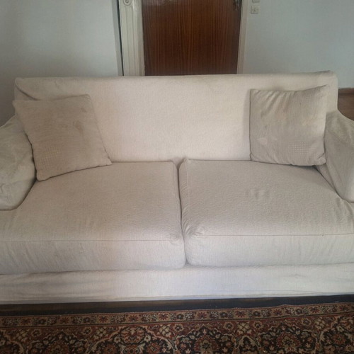 Two 2-seater sofas, cream color