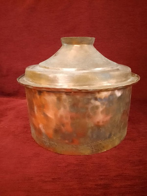 Forged copper pot used, vintage circa 1920