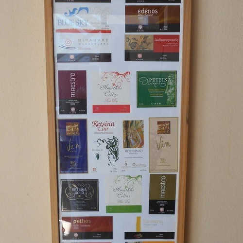 Cair wine product promotional labels used, pack of 20 in frame