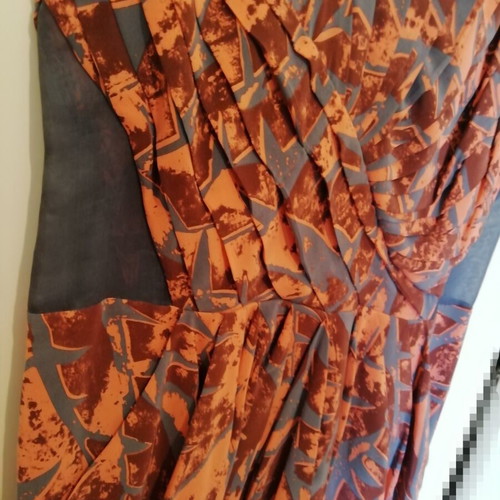 Whistles silk dress like new, gray and orange