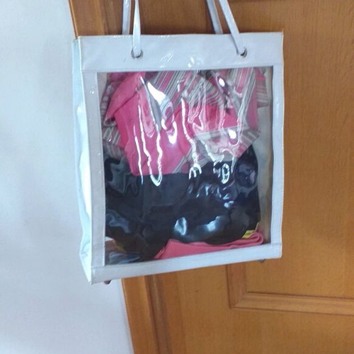 Transparent plastic bag white like new, very fashionable