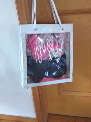 Transparent plastic bag white like new, very fashionable