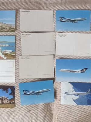 Card postal '60-'70 Olympic Airways and Lufthansa new