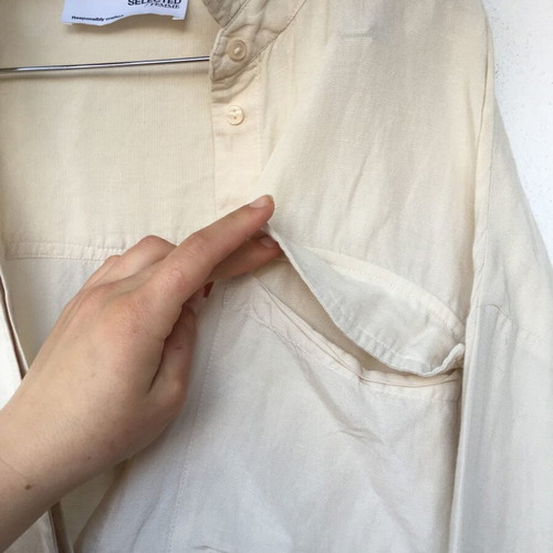 Viscose/Linen Oversized Beige Shirt XL Selected Femme like new