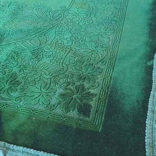 Velvet tablecloth like new in deep green shade