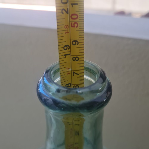 Old large glass bottle used, sixties vintage