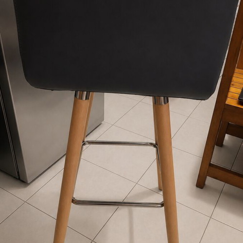 IKEA Stool like new, gray with leatherette and wooden legs