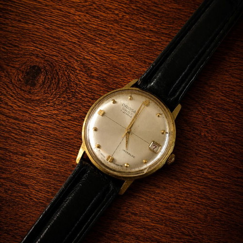 Oriosa Swiss 1970 gold plated men's mechanical watch used