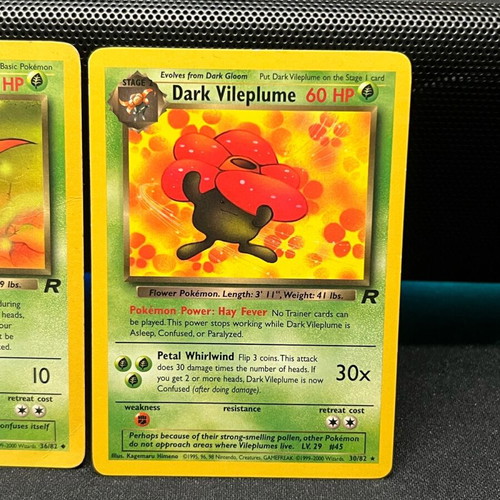 Team Rocket Pokemon Card Bundle near Mint with Dark Vileplume, Dark Gloom, Oddish