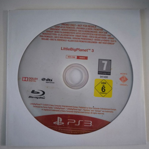 LittleBigPlanet 3 PS3 game promo copy, like new