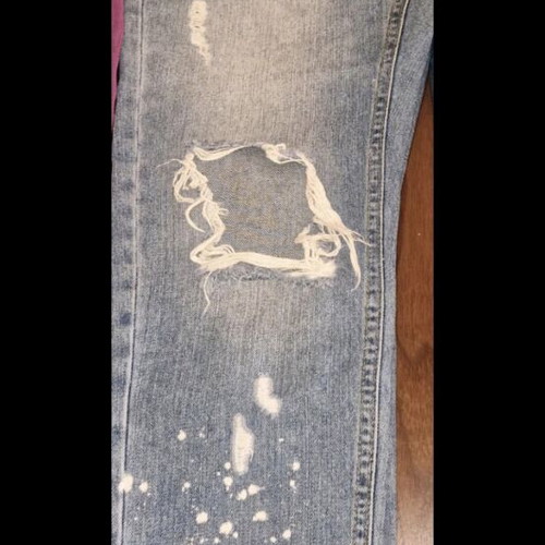 Bershka boyfriend jeans with rips in loose fit, like new