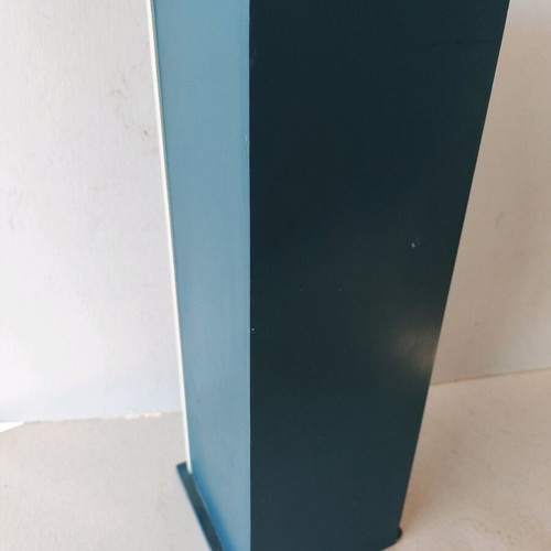Wooden rectangular CD case blue red white like new