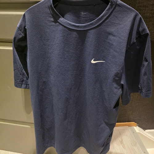 Nike Dri-Fit men's sport shirt, blue and white, size L