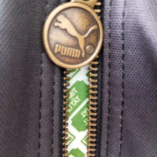 Puma authentic retro crossbody bag, black with gold logo