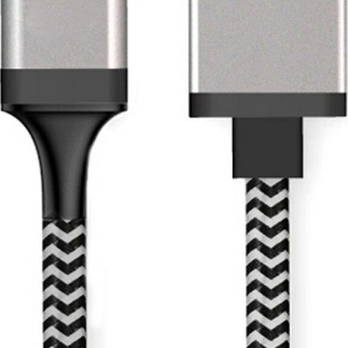 Powertech Braided USB 2.0 Cable USB-C male to USB-A 25W 1.5m Grey
