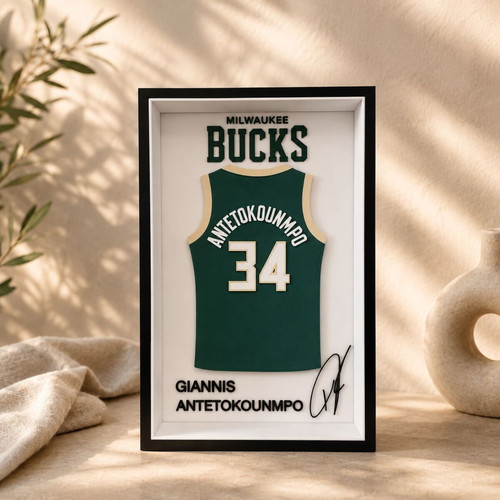3D Printed Giannis Antetokounmpo Frame Milwaukee Bucks #34 new